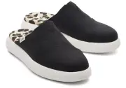 TOMS Women’s Alpargata Mallow Mules Slides Shoes Size 7.5 NEW BLACK Leopard