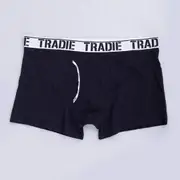 Mens Tradie 2 Pack Sizes 3-6XL White Black Boxer Shorts Short Leg Man Front Trunk (6SK)