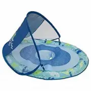 Swimways Baby Spring Pool Float Sun Canopy Blue Green Sea Life Shark 9-24 Months