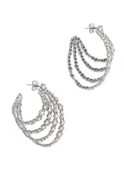 Alexis Bittar Punk Royale Embellished Hoop Earrings - Silver ONE SIZE