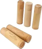 5pcs 12cm Bamboo Tea Canister, Length Travel Tea Storage Container Jar Box Portable Sealed Tube for Tea Coffee Beans Nuts Spices(2 Orchid+3 Blank)