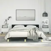 vidaXL Bed Frame without Mattress Black Double Fabric