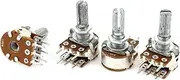Aexit 4Pcs (Potentiometer) B50K 50K Ohm 6-Terminal 20mm Shaft B Type Linear Dual Rotary (62ry551qf682) Taper Potentiometer