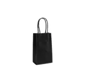 250 x KRAFT PAPER GIFT CARRY SHOPPING BAGS - BULK - BLACK - MICRO SMALL