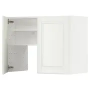 METOD wall cb f extr hood w shlf/door, white/Bodbyn off-white, 80x60 cm