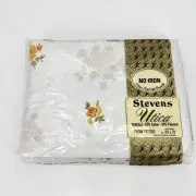 VTG Percale Twin Fitted Sheet STEVENS UTICA Yellow Floral Bouquet Canterbury