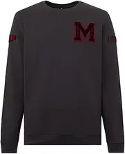 ACM 1899 Men's M College Collection Felpa Girocollo Uomo Sweatshirt, Black + Silver, X-Small