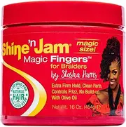 Ampro Shine-n-Jam Magic Fingers Gel for Braids - Provides Firm Hold with Non-Greasy Shine - Strengthens Hair with Silk Proteins - Works on Any Hair Texture to Create Multiple Styles - 454 g