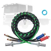 VEVOR 12FT Semi Truck Air Lines Kit, 3-in-1 Air Hoses & ABS Power Line for Semi Truck Trailer Tractor, 7-Way Plug Electrical Cord Cable and Rubber Air