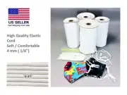 White Elastic Cord 4mm1/6 for Masks Soft Comfortable Sewing Craft Ship from USA