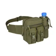Men Travel Waist Bag Tactical Waist Pack Pouch With Water Bottle Holder Waterproof 800D Nylon Belt Bum Bag Army green_Figure