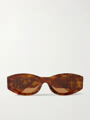 [Miu Miu Eyewear] Miu Miu Eyewear - Glimpse Oval-frame Tortoiseshell Acetate Sunglasses - One size One size Tortoiseshell