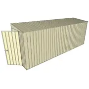 Build-A-Shed 1.2 x 5.2 x 2.0m Skillion No Side Doors Shed - Cream