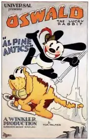 Alpine Antics Poster Top Oswald The Lucky Rabbit 1929 Old Movie Photo