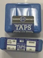 HANSON WHITNEY 1/4-20 GH-3 20348 HS SPIRAL HAND TAP USA ~ NEW IN BOX ~12 PCS