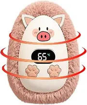 Rechargeable Hand Warmers, Cartoon Swine Hand Warmer, Portable Electric Hand Warmer with Digital Display, Cute Pocket Heater