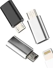Micro USB Male to Lightning Female Adapter (3-Pack) Android Male for iPhone Charging Cable Converter Compatible with Samsung Galaxy S6 Edge + S7 Active Note4 Note5 A7 Plug Accessories