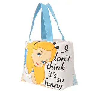 日本 迪士尼專賣店 愛麗絲 夢遊仙境 Alice 帆布肩背袋 側背包 購物袋 帆布包 肩背包