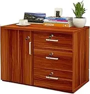 Filing Cabinet Thicken Wood Filing Cabinet Mobile Storage Cabinet for Closet/Office 3-Drawer with Door File Cabinet Storage for Office Home File Storage Cabinets (Color : B)