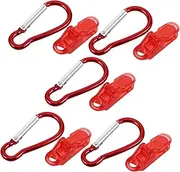 Generic 10pcs Tent Wind Clip Clips Hooks Pink Carabiner Clip Karabeaner Small Clamps Metal Alligator Mouth Clip Rv Bumper Caps Clamps for Pool Cover Rv Strip Lock Clip Tent Clamp Tarp Red