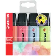 Stabilo Boss Highlighters Pastel Assorted 4 Pack