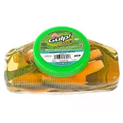 Berkley Gulp Alive Soft Bait Tub Grub 6in Lime Tiger Glow