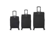 3pc Luggage Suitcase Set Travel Business Carry On Bag Soft Case Wheels Black