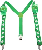 [WRITWAA] Adjustable Elastic Suspenders for Patrick's Day Men's Outfit with Lucky Clip
