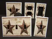 RUSTIC BARN STAR DESIGN # 10 BROWN SHADES LIGHT SWITCH COVER PLATE OR OUTLET