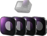NEEWER ND Filter Compatible with GoPro Hero 13 12 11 10 9 Black, 4 Pack ND4 ND8 ND16 ND32 Neutral Density Lens Filter Kit HD Multicoated Slim Action Camera Accessory, FL-GP9