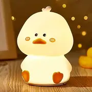 Silicone Duck Night Light for Kids with 7Colors, H HOME-MART Baby Duck Lamp with Touch Sensor,USB Rechargeable, 1W Changing Baby LED Night Lights for Nursery Bedroom