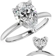[Generic] Customize Jewel IGI 3.0 Carat Pear Cut Lab Created Grown CVD HPHT Man Made Diamond Three Prong Solitaire Engagement Wedding Bridal Ring In 14k White Yellow Rose Gold For Women,D-VS1, Medium, Lab