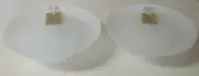 2 AKCAM Turkish Matte White Swirl Glass Small Pedestal Cake Stands New Unused