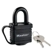 Master Lock 40mm Laminated Padlock Black Thermoplastic Shell Weather Resistant