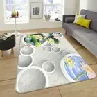 3D White Circle Lotus NAO1332 Game Rug Mat Elegant Photo Carpet Mat Fay