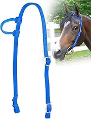 Jeffers Equine Nylon One Ear Horse Headstall – 3 Ply ¾ Western Adjustable Tack, Nickel Plated Hardware for Riding, Training, Barrel – Equestrian Accessories & Apparel for Horses – Royal Blue