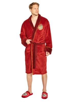 OFFICIAL HARRY POTTER HOGWARTS EXPRESS MENS FLEECE BATHROBE NEW WITH TAGS