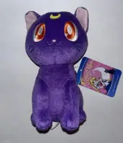 Sailor Moon Clever Idiots Luna Purple Cat 8'' Plush NWT