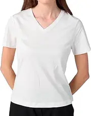 [Presics] Supima® Mercerised Cotton Women’s T-Shirts V-Neck | Luxuriously Soft, Lustrous & Lightweight 5.6oz Fabric, Regular Fit, True to Size, Ultra-Smooth, Breathable Summer Tee