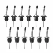 Bottle Pourers Stainless Steel 12 PCS Liquor Spouts Tapered Flow Olive Oil Bar Rubber Dust Caps Bartender Kitchen Tool Accessories