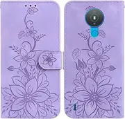 Compatible with Nokia 1.3 1216 Flip Kickstand Cover,Compatible with Nokia 1.3 1216 Card Slot Wallet Case Purple