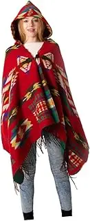 [HAPINARY] Retro Ethnic Hooded Cloak Shawl Button Cape Ladies Mantle Perfect for Autumn Winter