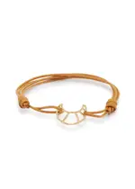 Aliita Croissant 9kt Gold and Cord Bracelet - Brown - One Size One Size