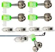 Fishing Rod Alert Bells,Twin Bells Fishing Alarm Indicator - Efficient Versatile Fish Sound Alert Accessories Led Light Clip for Wild Lake Fog Darkness