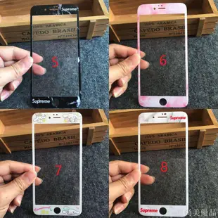 【爆銷】新款圖案 蘋果卡通玻璃保護貼 浮雕保護貼 碳纖維軟邊 iPhone6 iPhone8Plus iPhone7滿2