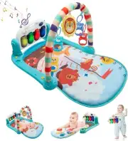 WHDJSPIN Baby Play Mat Baby Gym Piano Mat with Music Light and Rattles 0-36m