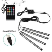4X RGB Motorcycle ATV 36LED Neon Under Glow Accent Light Strip Music Control