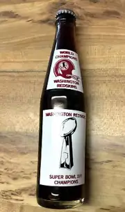 Vintage 1983 Coke Washington Redskins Super Bowl XVII Full Bottle - 10 oz.