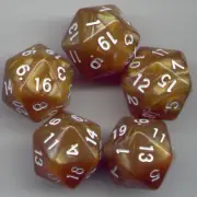 RPG Dice Set of 5 D20 - Pearl Peru