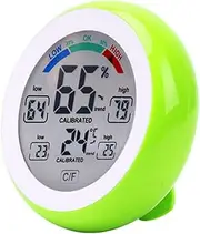 Meichoon Indoor Outdoor Thermometer Hygrometer,Wireless Electronic Temperature Humidity Meter,Round Touch Screen Household Digital LCD Display Thermometer,Weather Station Tester,UD02 Green